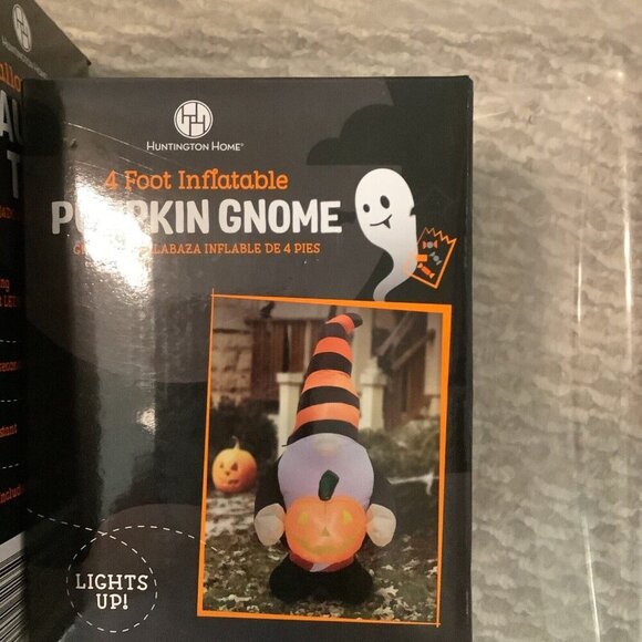Huntington Home 7Ft. Haunted Tree & 4Ft. Inflatable Pumpkin Gnome Both Light Up - Picture 3 of 3